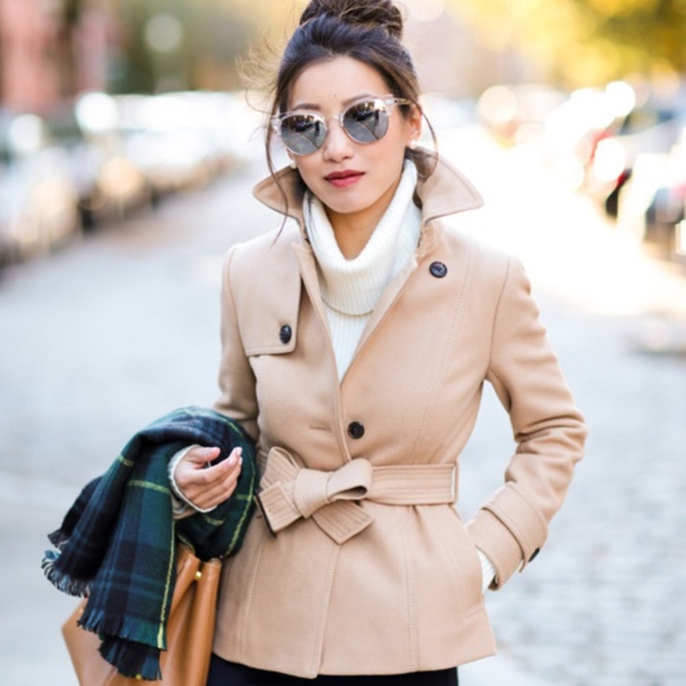Banana Republic Melton Wool Camel Trench
